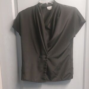 Elegant Black Drape Front Top